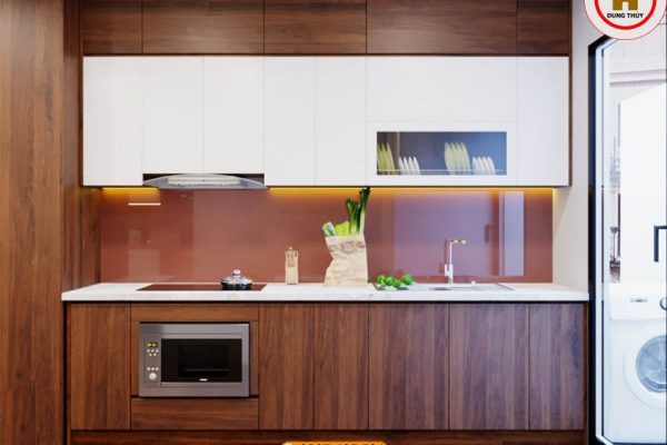mẫu tủ bếp bằng gỗ nhỏ xinh