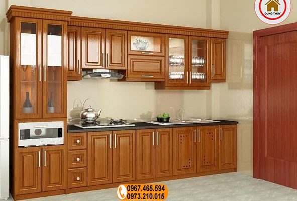 tủ bếp gỗ đơn giản mà đẹp