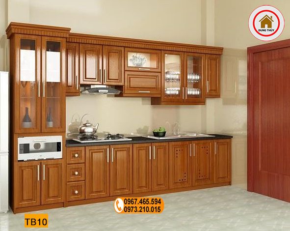 tủ bếp gỗ đơn giản mà đẹp