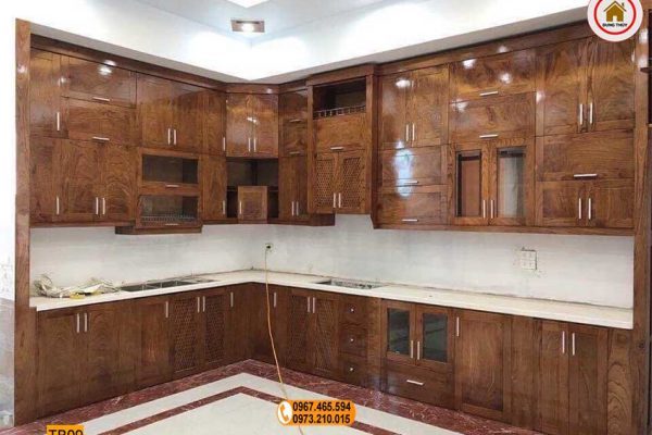 kiểu tủ bếp gỗ bền đẹp