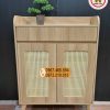 Tủ giầy dép 2 cánh kèm họa tiết gỗ công nghiệp TGD11