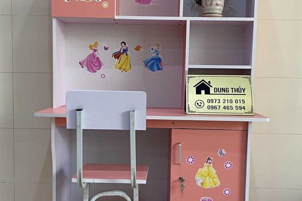 Bàn học đơn cho bé liền giá sách gỗ công nghiệp BH01