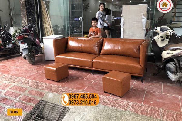 Ghế salon đi văng bọc da SL06