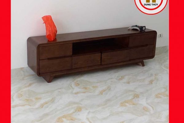 Kệ tivi 6 ô chân oải gỗ sồi Nga KT24