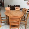 Bộ bàn ăn hình tròn 6 ghế gỗ gõ đỏ BA33