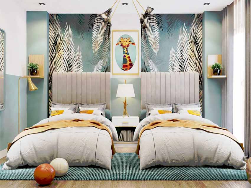 sắp xếp phòng ngủ 2 giường