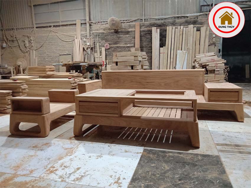 sofa gỗ gõ đỏ chân quỳ