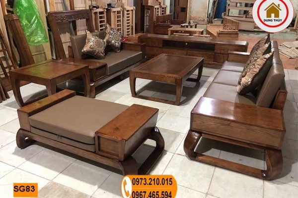 sofa chân xoắn gỗ sồi Nga SG83