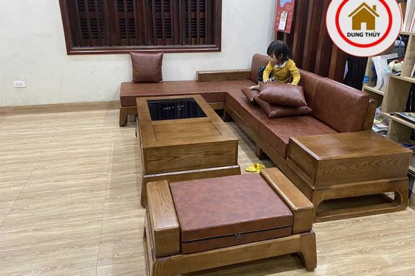 sofa góc chữ L chân quỳ