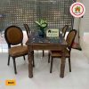 Bộ bàn ăn mặt đá nhân tạo 4 ghế kiểu cổ điển gỗ sồi BA35