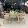 Bàn ăn 4 ghế dạng quán cafe gỗ sồi Nga BA36