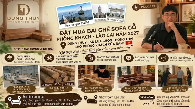 Đặt mua bàn ghế sofa gỗ phòng khách ở đâu tốt tại tỉnh Lào Cai