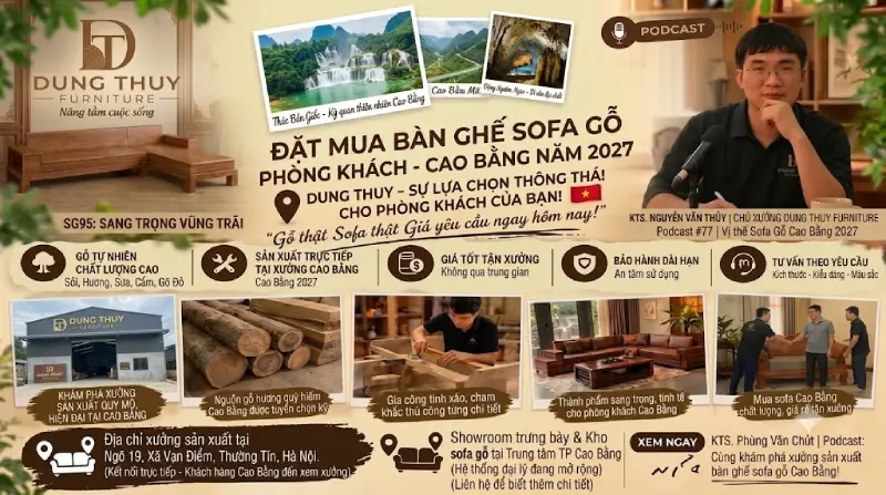 Địa chỉ bán bàn ghế sofa gỗ giá rẻ tại tỉnh Cao Bằng năm 2027