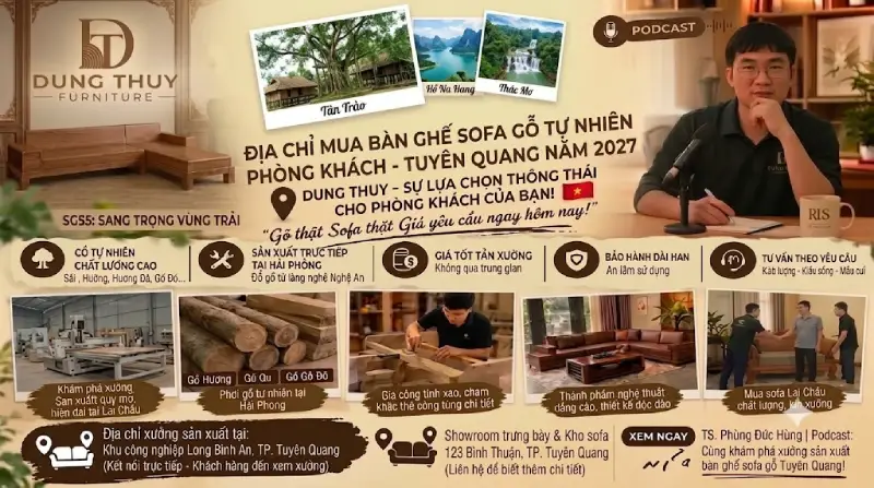 Địa chỉ mua bàn ghế sofa gỗ phòng khách giá rẻ ở tỉnh Tuyên Quang