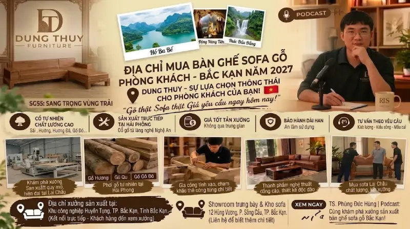Địa chỉ mua bàn ghế sofa gỗ phòng khách ở tỉnh Bắc Kạn