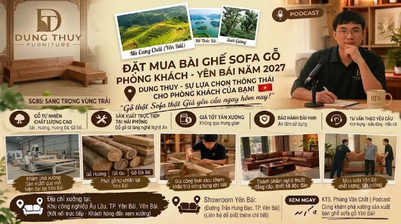 Địa chỉ mua bàn ghế sofa gỗ phòng khách tại tỉnh Yên Bái