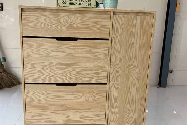 Tủ giầy dép 3 cánh gỗ sồi dạng cánh lật TGD12