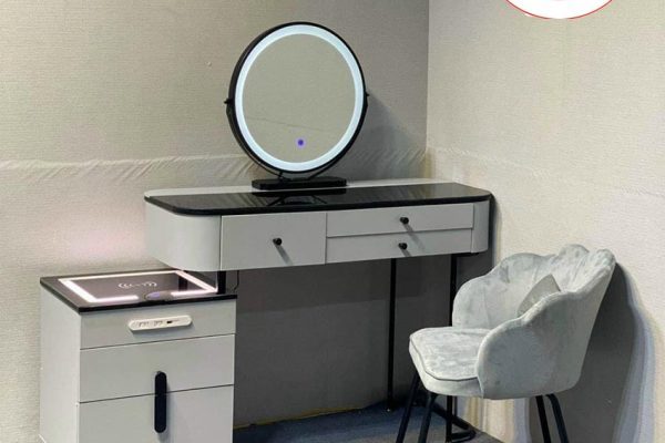 Bàn trang điểm đèn LED gương tròn 3 ngăn TD18
