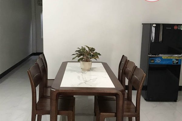 bộ bàn ăn 6 ghế mặt đá Hòa Bình