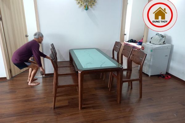bộ bàn ăn 6 ghế tại KĐT Thanh Hà