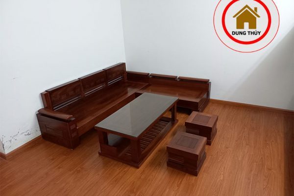 bộ ghế sofa góc trứng kèm kệ tivi