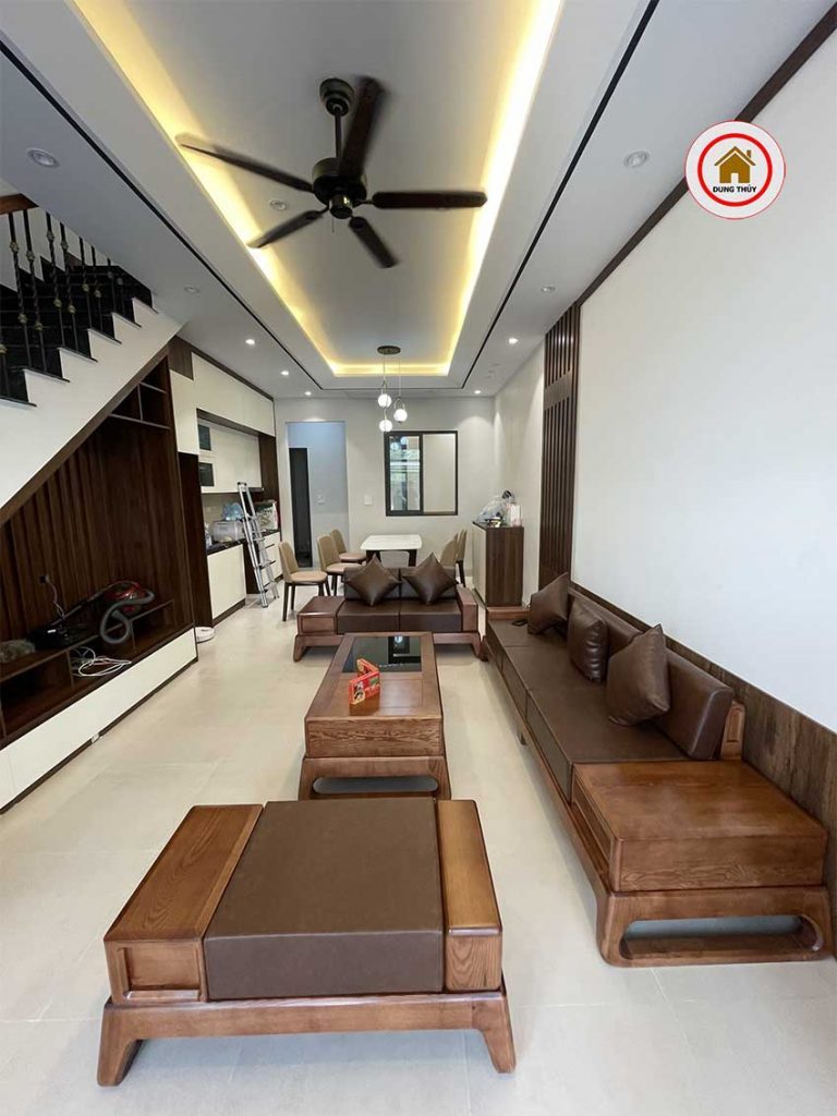 bộ sofa 2 văng chân quỳ đẹp