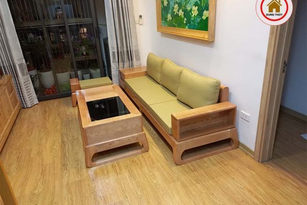 bộ sofa 3 món gỗ sồi
