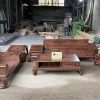 sofa 2 văng chân xoắn gỗ óc chó SG86