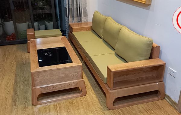 sofa văng 3 món gỗ sồi Gia Lâm