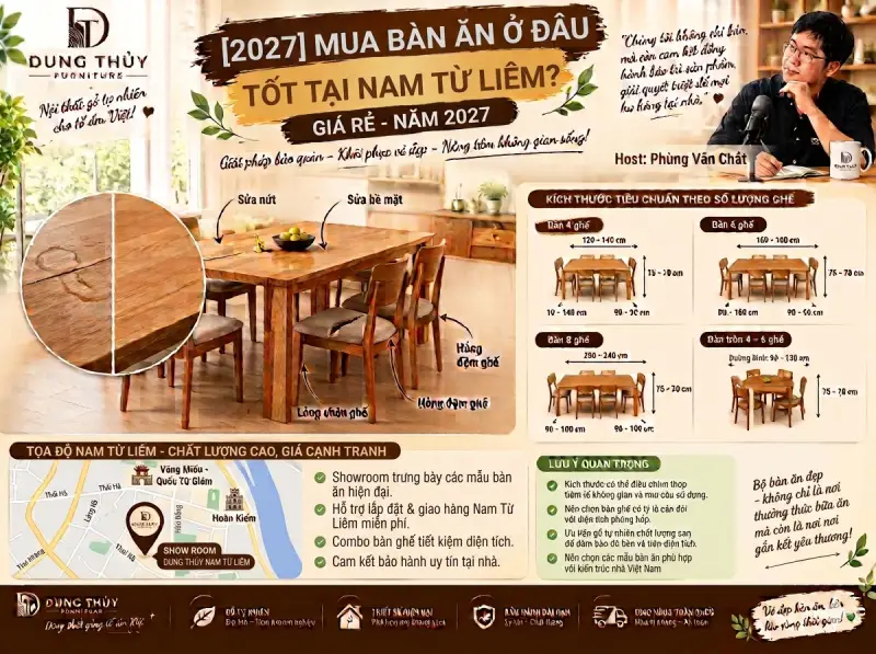 Mua bàn ăn ở đâu tốt tại Nam Từ Liêm