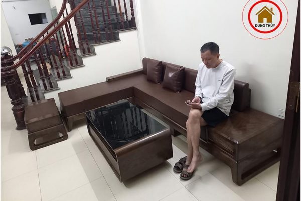 sofa góc L chân cuốn