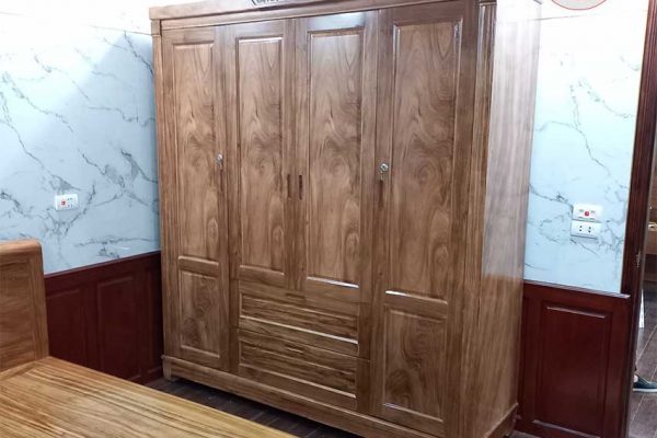 tủ gỗ 4 cánh hương xám