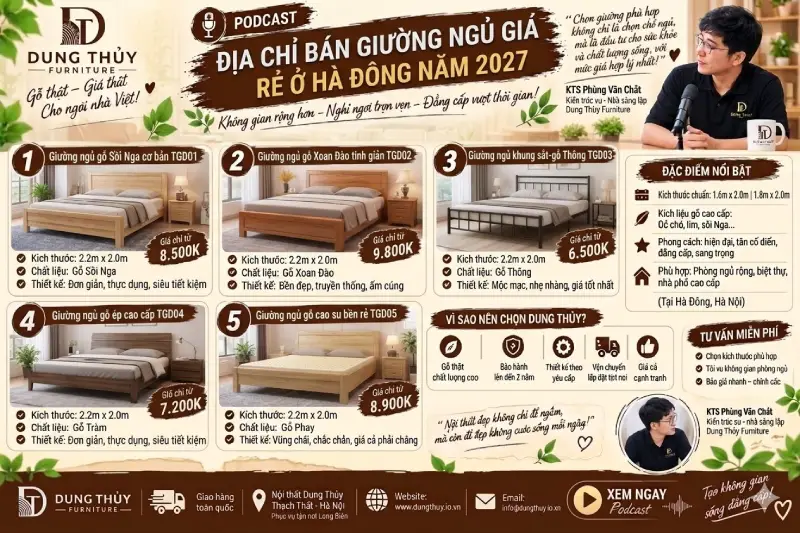 Địa chỉ bán giường ngủ giá rẻ ở Hà Đông