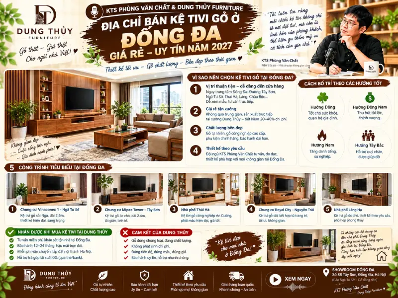 Địa chỉ cửa hàng bán kệ tivi gỗ ở Đống Đa