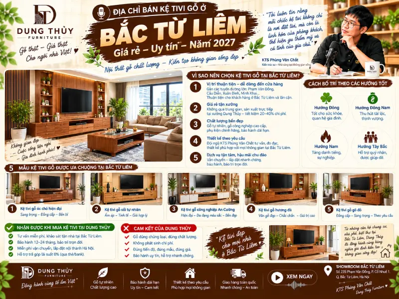 Nơi bán kệ tivi gỗ giá rẻ tại Bắc Từ Liêm