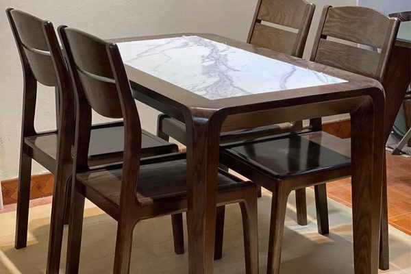 bộ bàn ăn 4 ghế chân hươu BA40