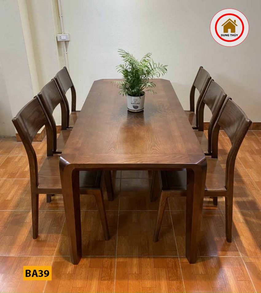 bàn ăn 6 ghế 1 lá BA39