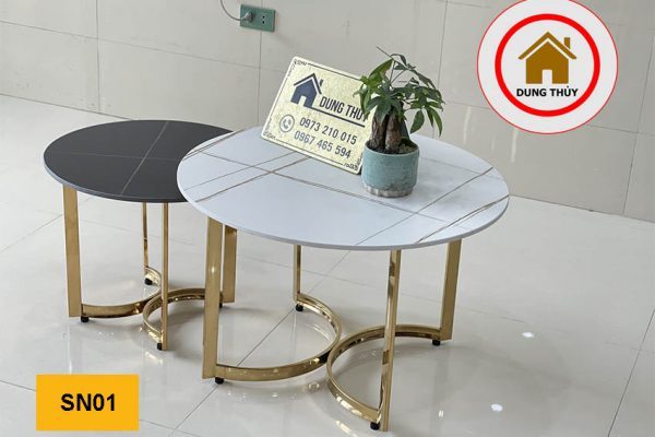 Sofa mặt đá ceremic kèm bàn trà tròn SN01