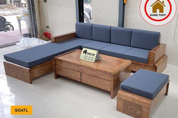 sofa góc chữ L chân cuốn đẹp SG47L