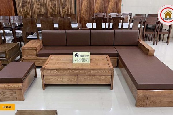 sofa góc chữ L chân cuốn SG47 đẹp