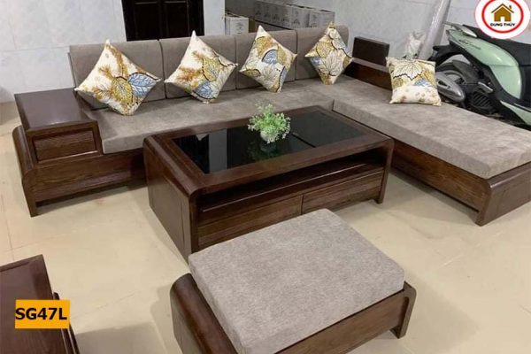 sofa góc chữ L chân cuốn SG47L