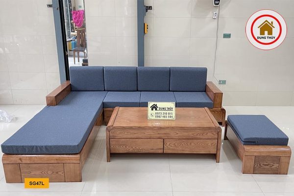 sofa góc chữ L chân cuốn đẹp SG47L