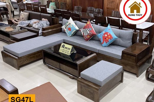 sofa góc chữ L gỗ sồi SG47L