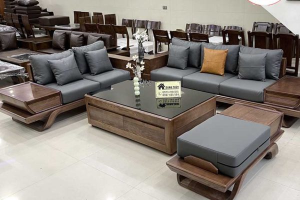 Sofa 2 văng thuyền cánh tiên chân xoắn gỗ sồi Nga SG89x