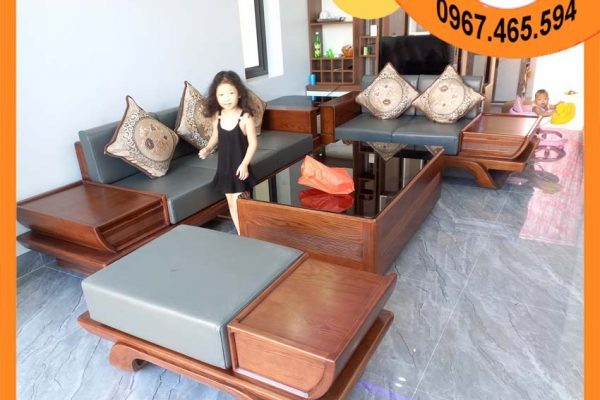 Sofa 2 văng thuyền cánh tiên chân xoắn gỗ sồi Nga SG89x chất