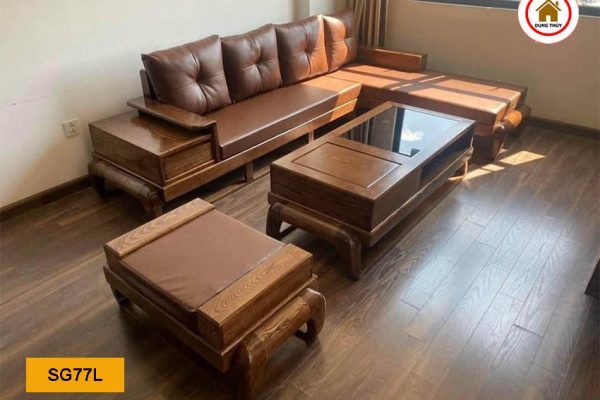 Sofa góc chữ L đùi gà gỗ sồi Nga SG77L