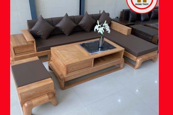 Sofa góc chữ L đùi gà gỗ sồi Nga SG77L chất lượng