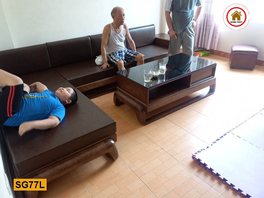 Sofa góc chữ L đùi gà gỗ sồi Nga SG77L