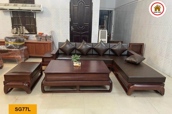 Sofa góc chữ L đùi gà gỗ sồi Nga SG77L đẹp