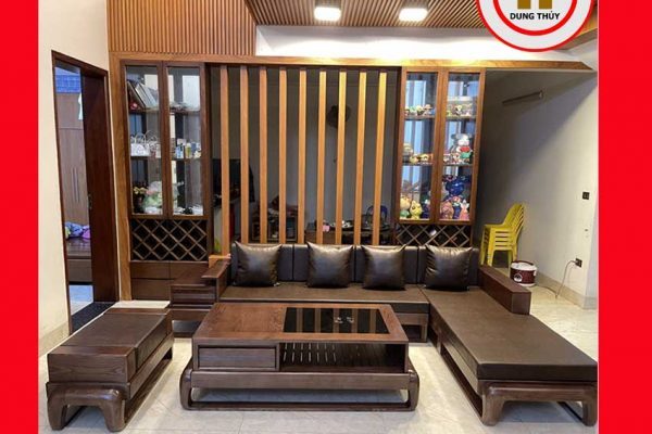 Sofa góc chữ L đùi gà gỗ sồi Nga SG77L